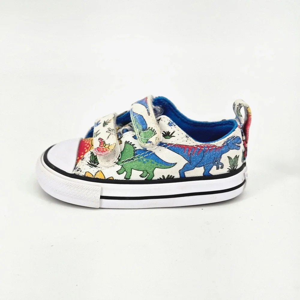 Converse Chuck Taylor All Star 2V Dino's Beach Party Kids Shoes Size 5 Infant